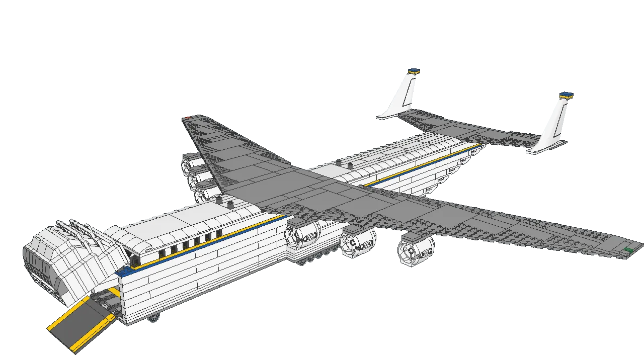 AI-generated An-225 Mriya cargo plane in Lego bricks